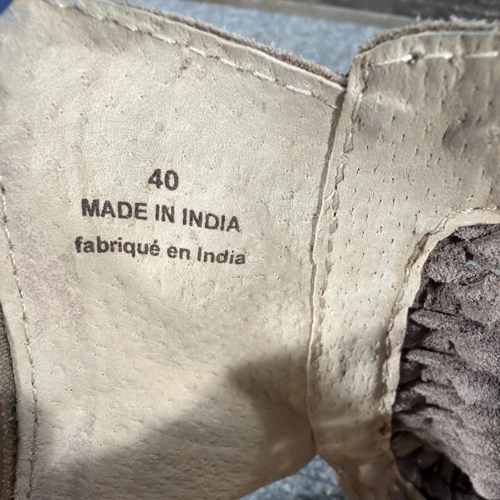 Free People Island Cruiser Woven Suede Sandals Boho Bootie Taupe EU 40 US 10